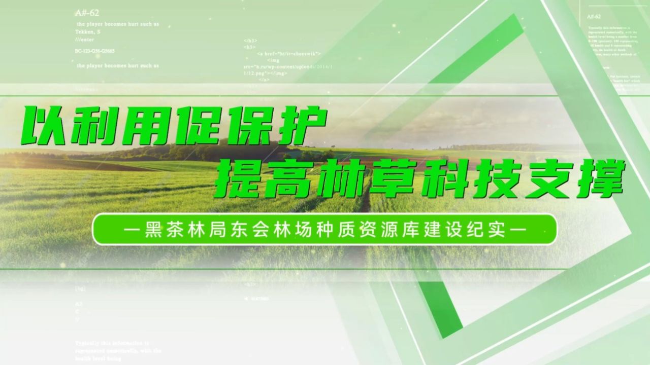 以利用促保护提高林草科技支撑---黑茶林局东会林场种质资源库建设纪实 - 腾讯视频