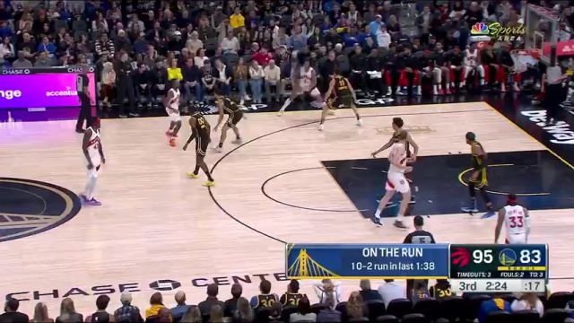 NBA常规赛：猛龙vs勇士第3节中文解说回放