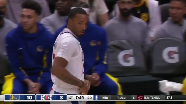 NBA常规赛：勇士vs快船第1节英文原声回放