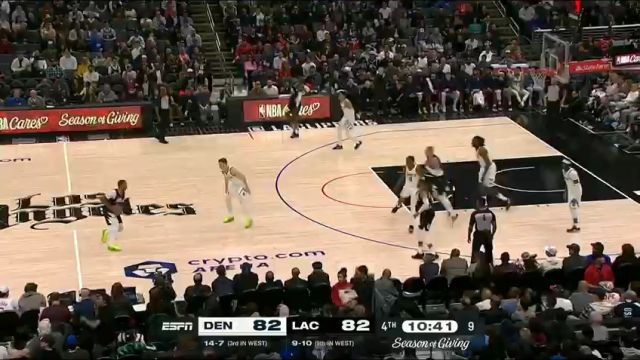 NBA常规赛：掘金vs快船第4节英文原声回放