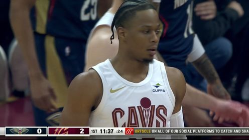 《NBA骑士》艾伦刚柔并济送妙传 奥科罗强势上篮完成2+1