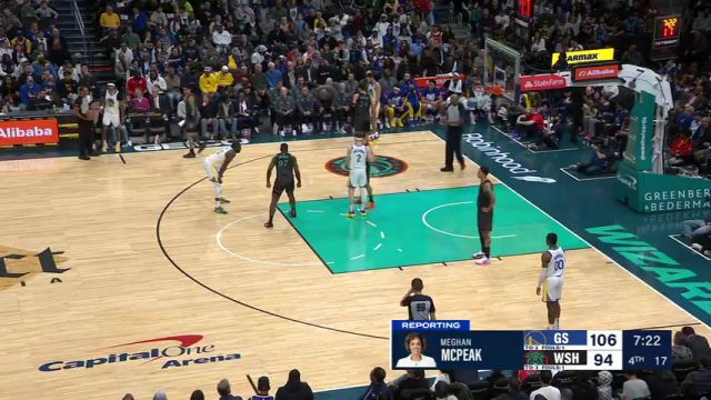 NBA常规赛：勇士vs奇才第4节英文原声回放
