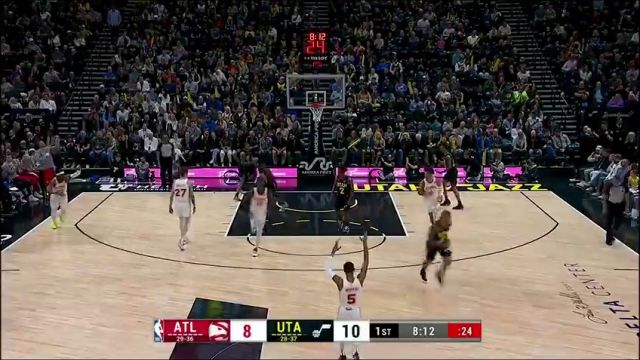 NBA常规赛：老鹰vs爵士第1节英文原声回放