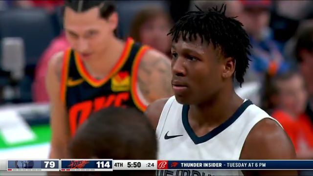 NBA常规赛：灰熊vs雷霆第4节中文解说回放