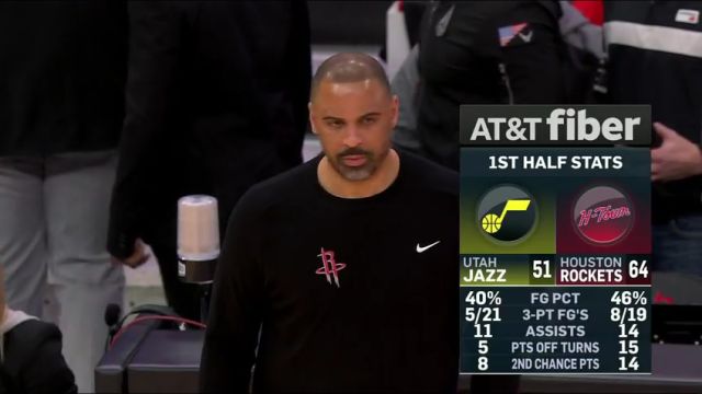 NBA常规赛：爵士vs火箭英文原声全场回放