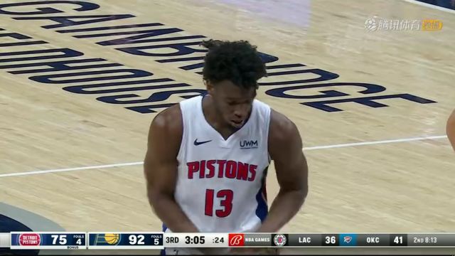 NBA常规赛：活塞vs步行者第3节中文解说回放