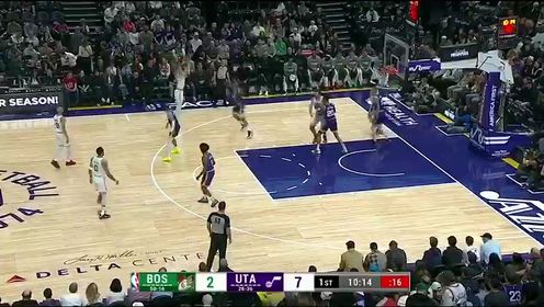 《NBA全场集锦》【回放】NBA常规赛：凯尔特人vs爵士第1节英文原声回放