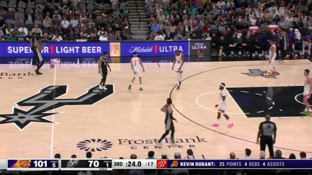 NBA常规赛：太阳vs马刺第3节英文原声回放