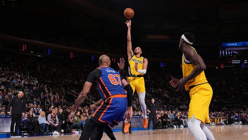 《NBA全场集锦》【球星】哈利伯顿vs尼克斯集锦 全场22+12上演打板自抛自抢