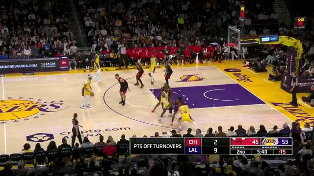 NBA常规赛：公牛vs湖人第2节中文解说回放