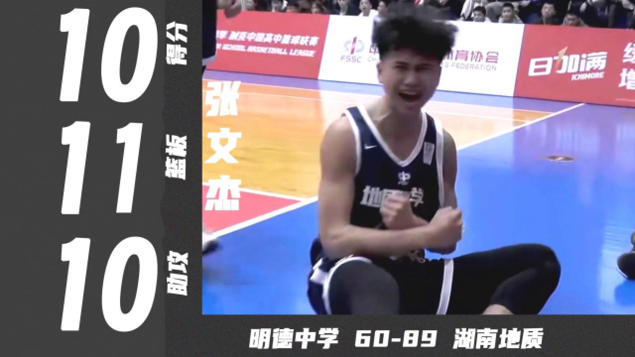 耐高历史首个三双！张文杰10分11篮板10助攻，湖南地质中学获得南区冠军_高清1080P在线观看平台_腾讯视频