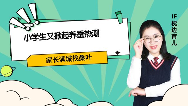 小学生又掀起养蚕热潮,家长满城找桑叶,形式主义教育有必要吗?