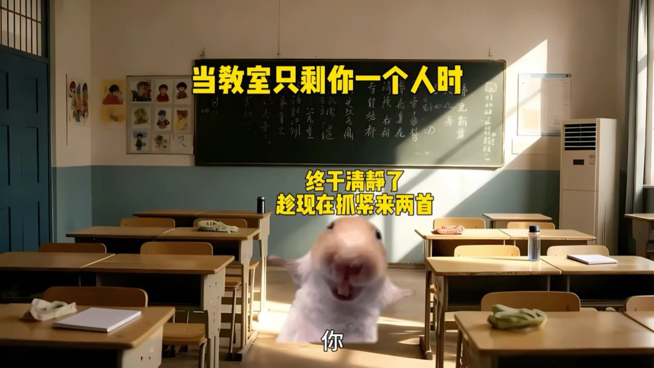 当教室只剩你一个人时.#猫meme#音乐分享#戴上耳机#猫meme小剧场_高清1080P在线观看平台_腾讯视频