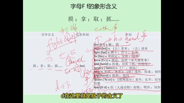 字母也象形:单词feel(触摸)中的字母f有“手”的象形含义