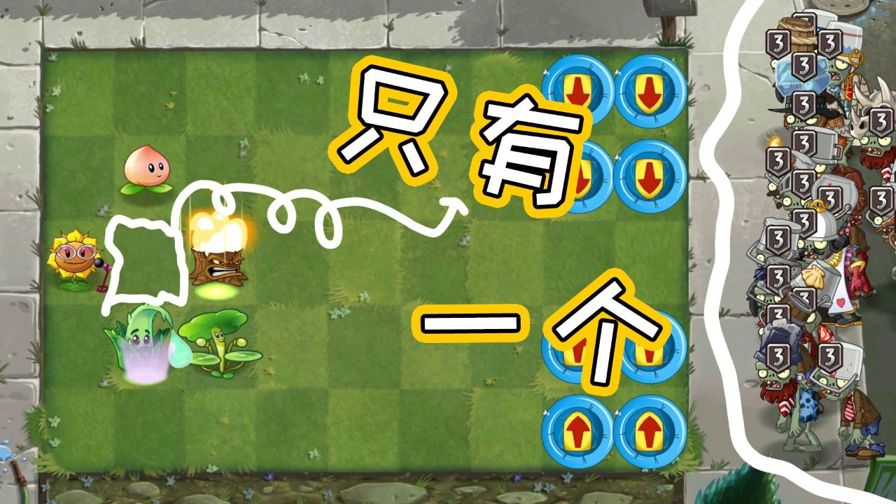 植物大战僵尸:当传送带只有一个植物,怎么用他击败一群僵尸呢?
