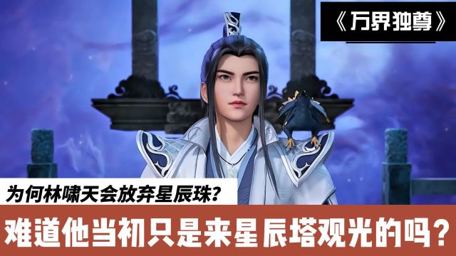 万界独尊:为何林啸天会放弃星辰珠?难道他当初只是来星辰塔观光的吗?