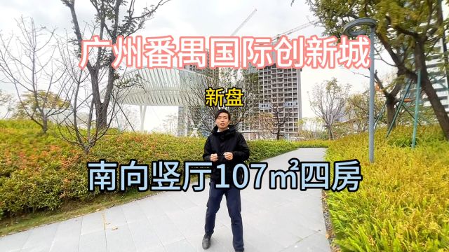 广州番禺国际创新城新盘,南向竖厅107㎡四房