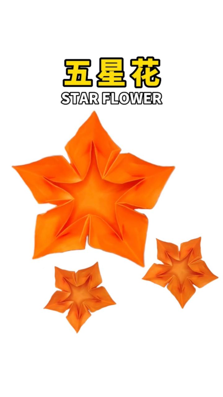 【五星花】简单的手工花朵折纸.