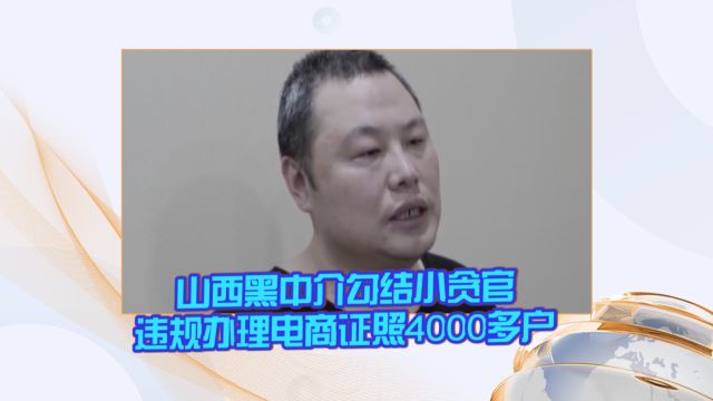 山西:黑中介勾结小贪官 违规办理电商证照4000多户