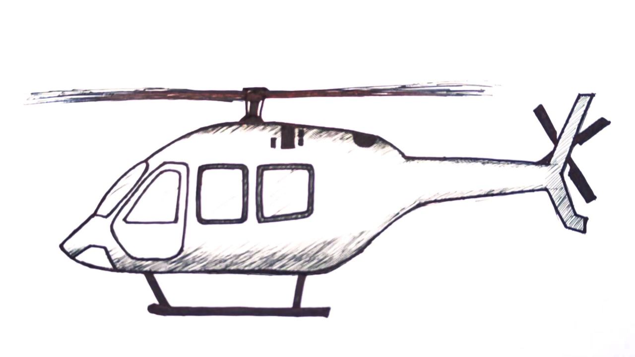 直升飞机 画画图片