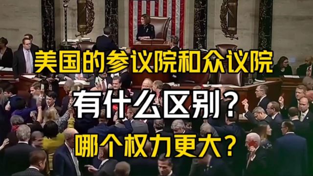 美国的参议院和众议院有什么区别?哪个权力更大?