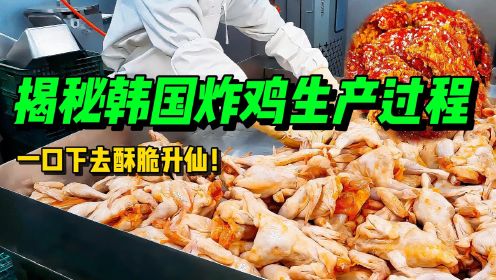 炸鸡掌门人！揭秘韩国炸鸡生产过程，一口下去酥脆升仙！鸡皮脆的惊天动地！