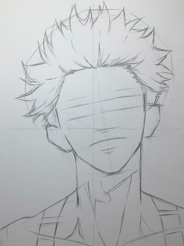 两面宿傩排线绘画过程图