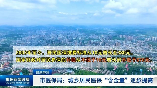 健康郴州 ⷠ市医保局:城乡居民医保“含金量”逐步提高