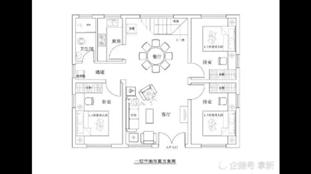 10米乘8米一层半农村自建房户型图设计方案