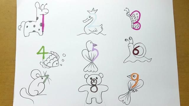 数字19画各种小动物,来看看你会画哪种吧? #幼儿简笔画 #简笔画教程 #育儿简笔画 #创意简笔画