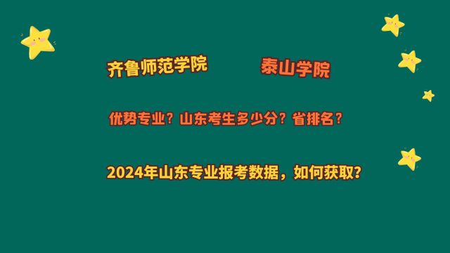 齐鲁师范学院、泰山学院,山东考生多少分?2024山东报考数据