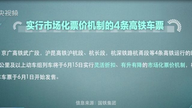 “灵活折扣,动态调整”,如何理解4条高铁车票将实行的“市场化票价机制”?