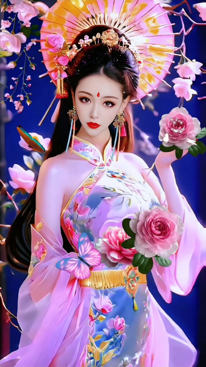 孟潞古装女神粉色系