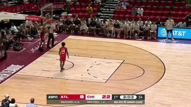 NBA夏季联赛：老鹰vs公牛第1节英文原声回放