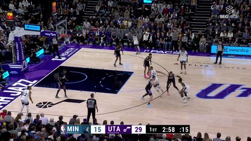 《NBA全场集锦》经典小打大！爱德华兹单挑尤班克斯戏耍防守上篮轻取两分