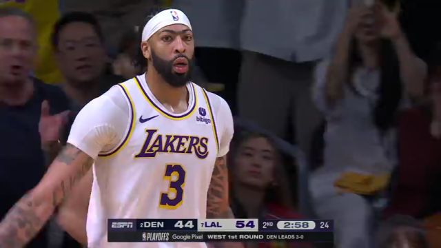 NBA季后赛：掘金vs湖人英文原声全场回放