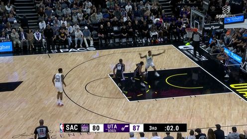 《NBA全场集锦》最后时刻还有意外惊喜 福克斯后场张弓搭箭命中超远三分压哨命中