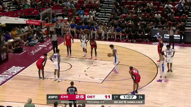 NBA夏季联赛：公牛vs活塞第1节中文解说回放