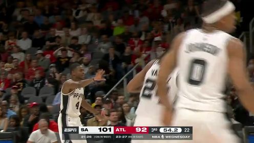 《NBA全场集锦》NBA常规赛：马刺vs老鹰英文原声全场回放