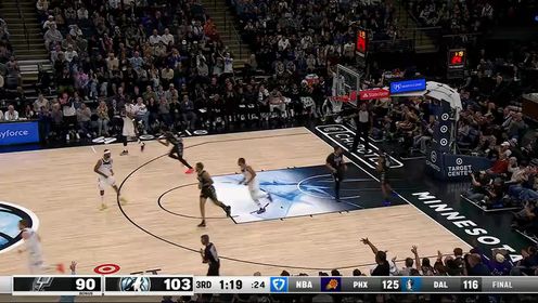 《NBA全场集锦》【回放】马刺vs森林狼第3节英文原声回放