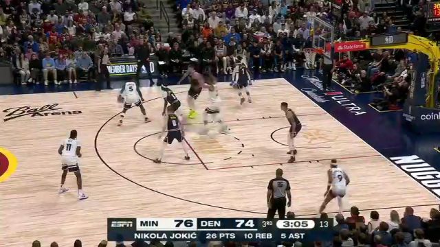 森林狼vs掘金第3节英文原声回放