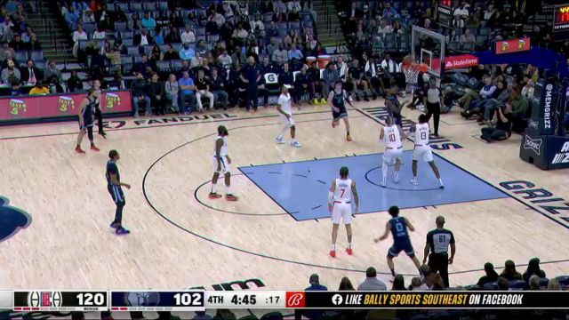 NBA常规赛：快船vs灰熊第4节中文解说回放