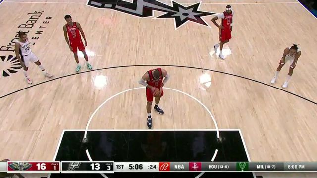 NBA常规赛：鹈鹕vs马刺第1节中文解说回放