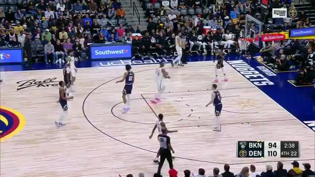 NBA常规赛：篮网vs掘金第4节英文原声回放