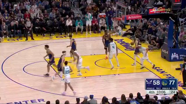 NBA常规赛：黄蜂vs勇士第4节中文解说回放