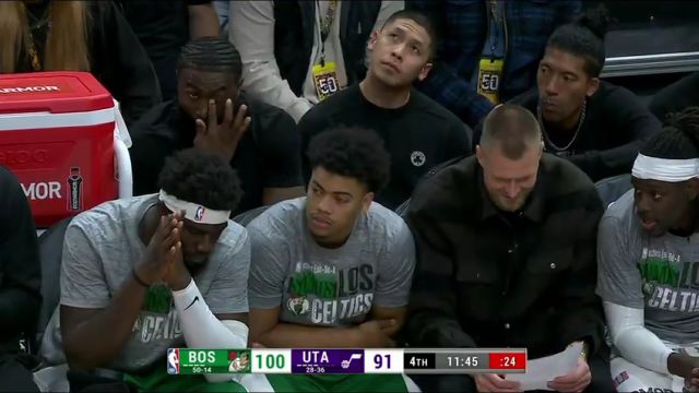 NBA常规赛：凯尔特人vs爵士英文原声全场回放