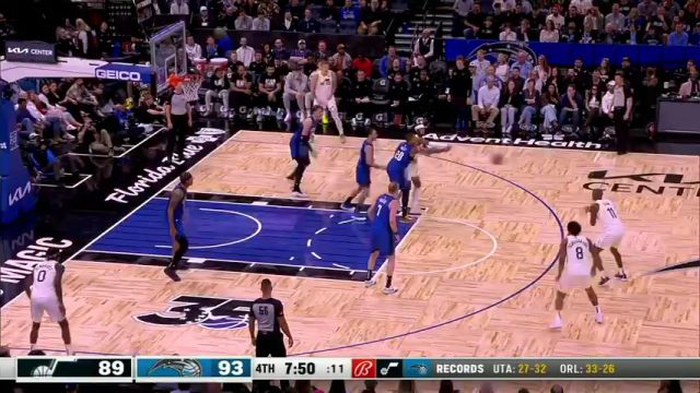 NBA常规赛：爵士vs魔术第4节英文原声回放