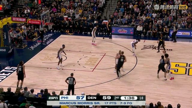 NBA常规赛：76人vs掘金第2节中文解说回放