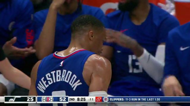 NBA常规赛：爵士vs快船第2节英文原声回放