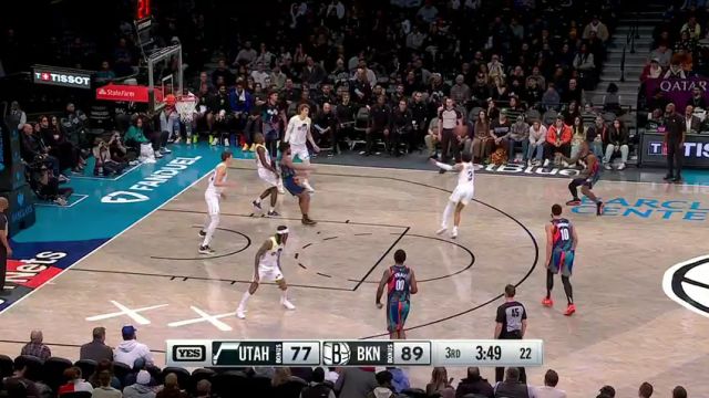 爵士vs篮网第3节英文原声回放